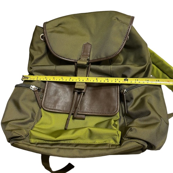 Fossil NWOT Buckner Rucksack Laptop Backpack in Green and Brown - Picture 16 of 16